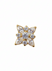 Alyssa - Labret Filetage Interne - Finition Or - 1.2*8mm - Zircon Blanc