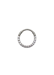 Emilie - Anneau Clicker - Finition Argent - 1.2*8- Zircon Blanc