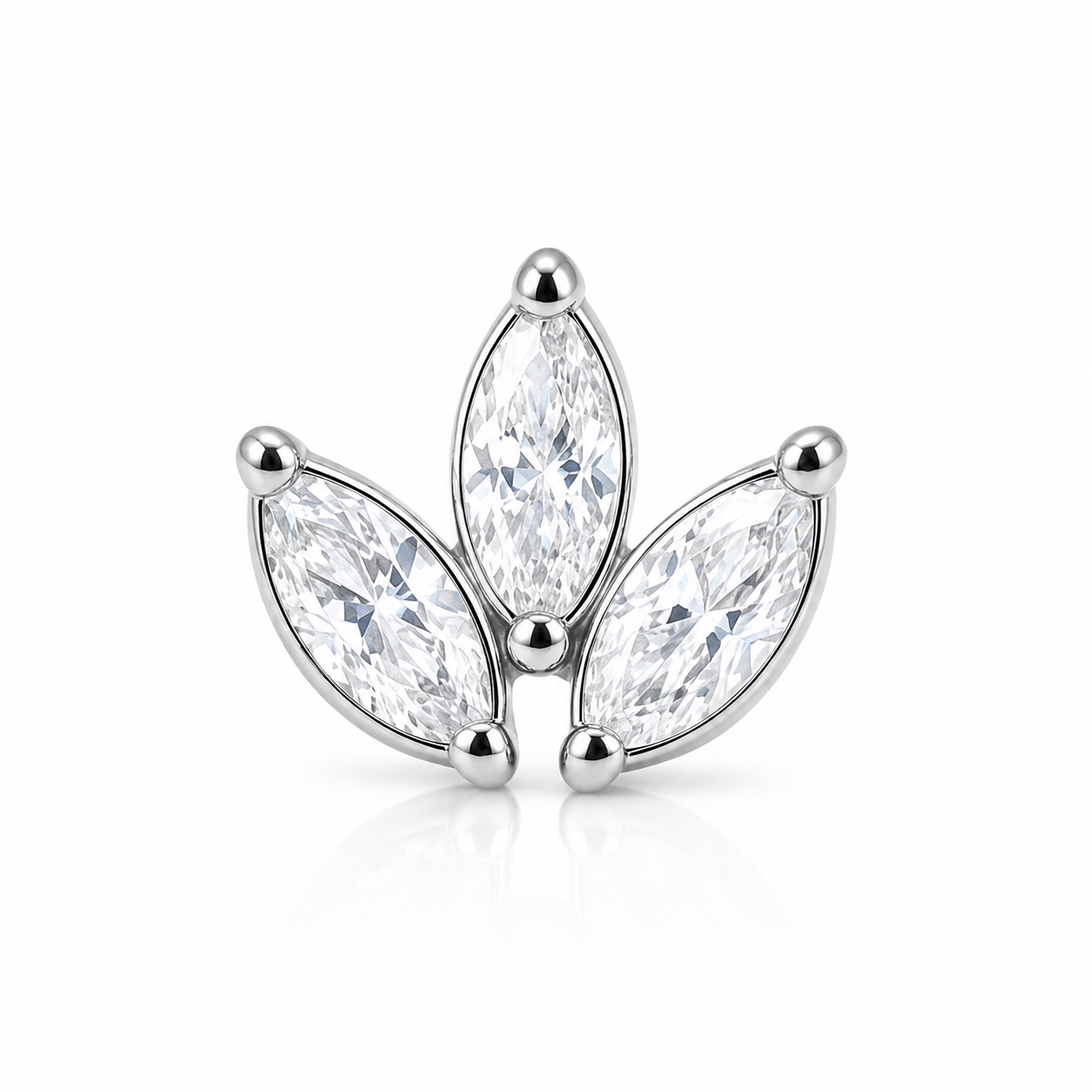Selenne - Labret Filetage Interne - Finition ARGENT- M0.9(16G) - Zircon Blanc