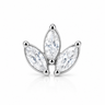Selenne - Labret Filetage Interne - Finition ARGENT- M0.9(16G) - Zircon Blanc
