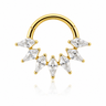 Elara - Anneau Clicker Titane F136 - Finition Or - 1.2*8mm - Zircon blanc