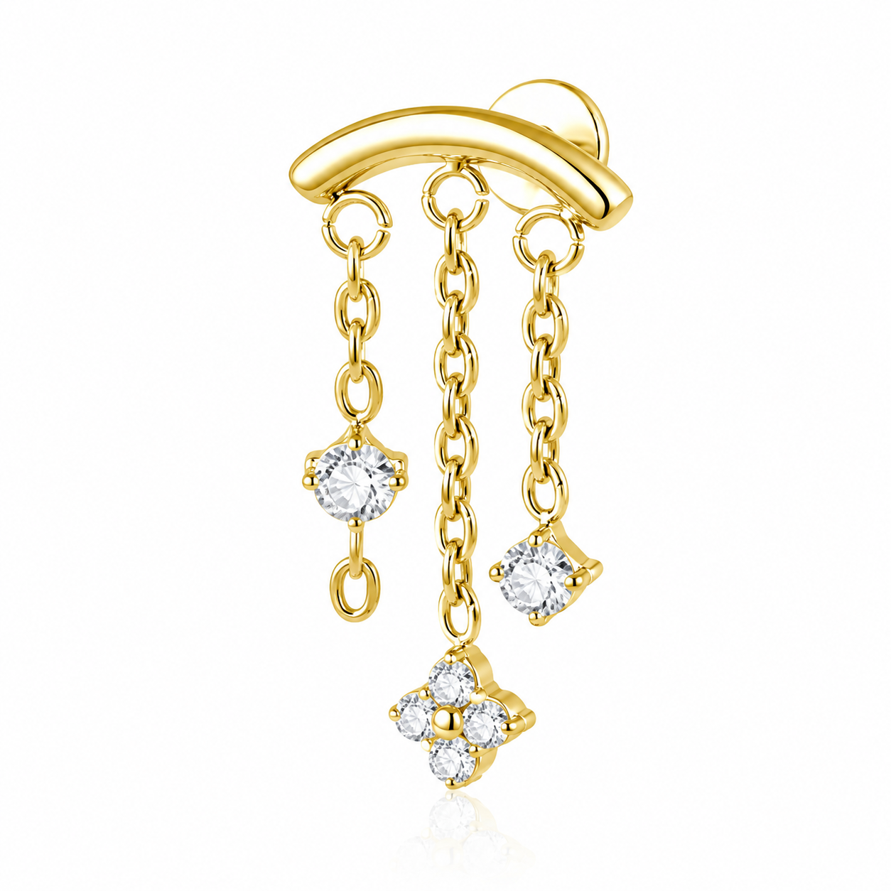 Laurie - Labret Filetage Interne - Titane - Finition Or