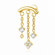 Laurie - Labret Filetage Interne - Titane - Finition Or