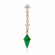 Thalia - Titanium Labret F136 - Gold Finish - White Zircon - Green Zircon
