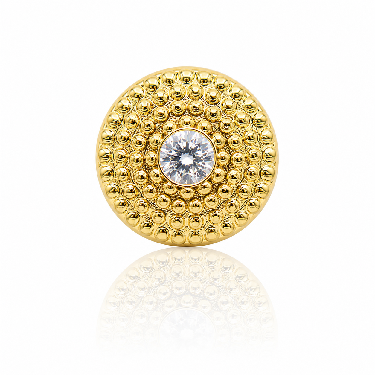 Margaux - Titanium Labret F136 - Gold Finish - 6mm - White Zircon