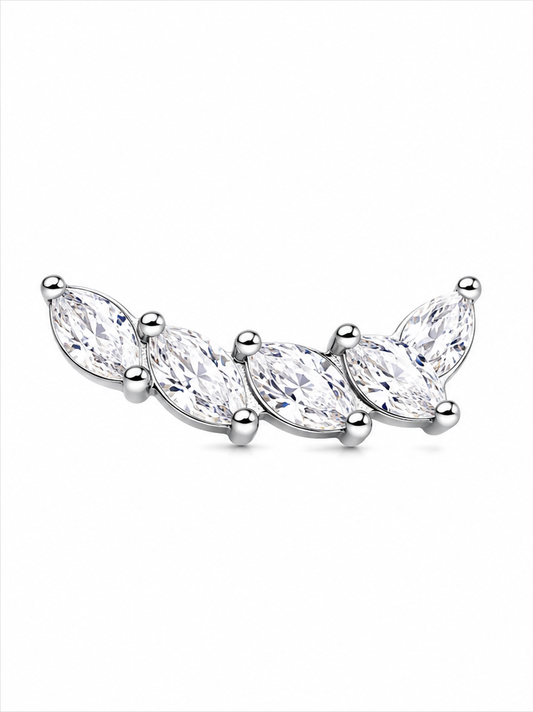 Lou - Labret Filetage Interne - Finition Argent - M0.9(16G)