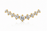 Elodie - Labret Filetage Interne - Finition Or - 1.2*8 - Zircon Blanc