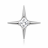 Luna - Labret Titane F136 - Finition Argent - Zircon blanc