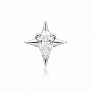 Luna - Titanium Labret F136 - Gold Finish - White Zircon