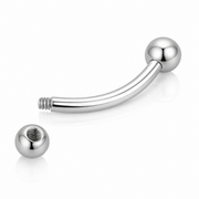 Ivy - Banane Filetage Externe - Finition Argent - 1.2*6*3mm