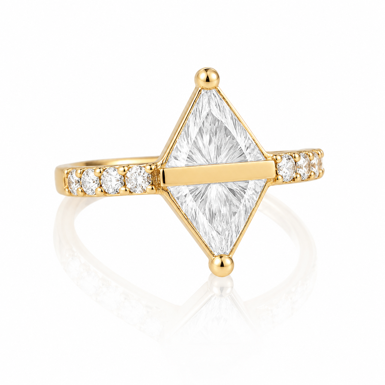 Isolde - Anneau Clicker - Finition Or - 1.2*10 mm - Zircon Blanc