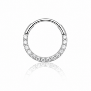 Emilie - Anneau Clicker - Finition Argent - 1.2*8- Zircon Blanc