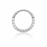 Emilie - Anneau Clicker - Finition Argent - 1.2*8- Zircon Blanc