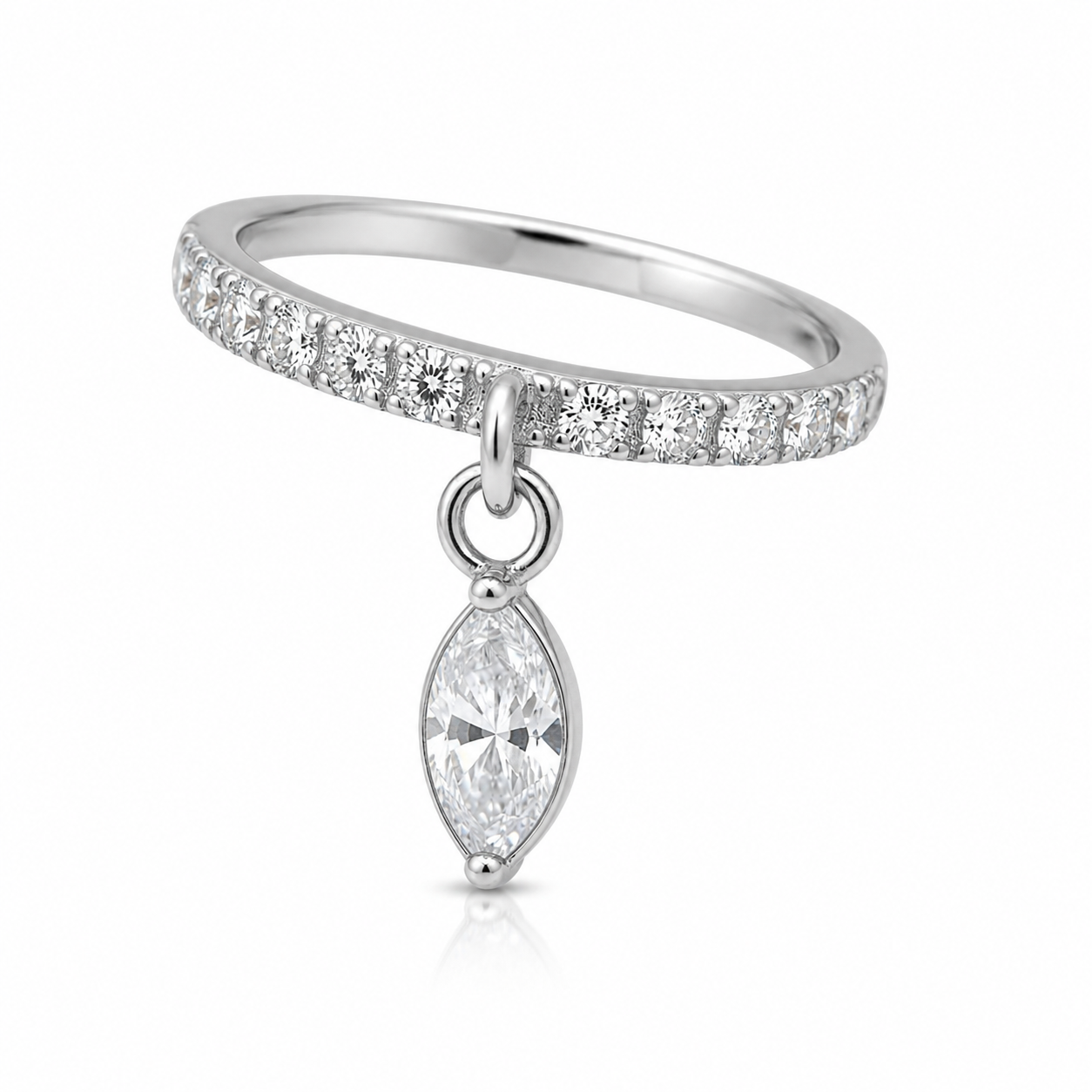 Lumi - Anneau Clicker - Finition Argent - 1.2*8mm - Zircon Blanc