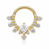 Céleste - Anneau Clicker Titane F136 - Finition Or - 1.2*8mm - Zircon blanc