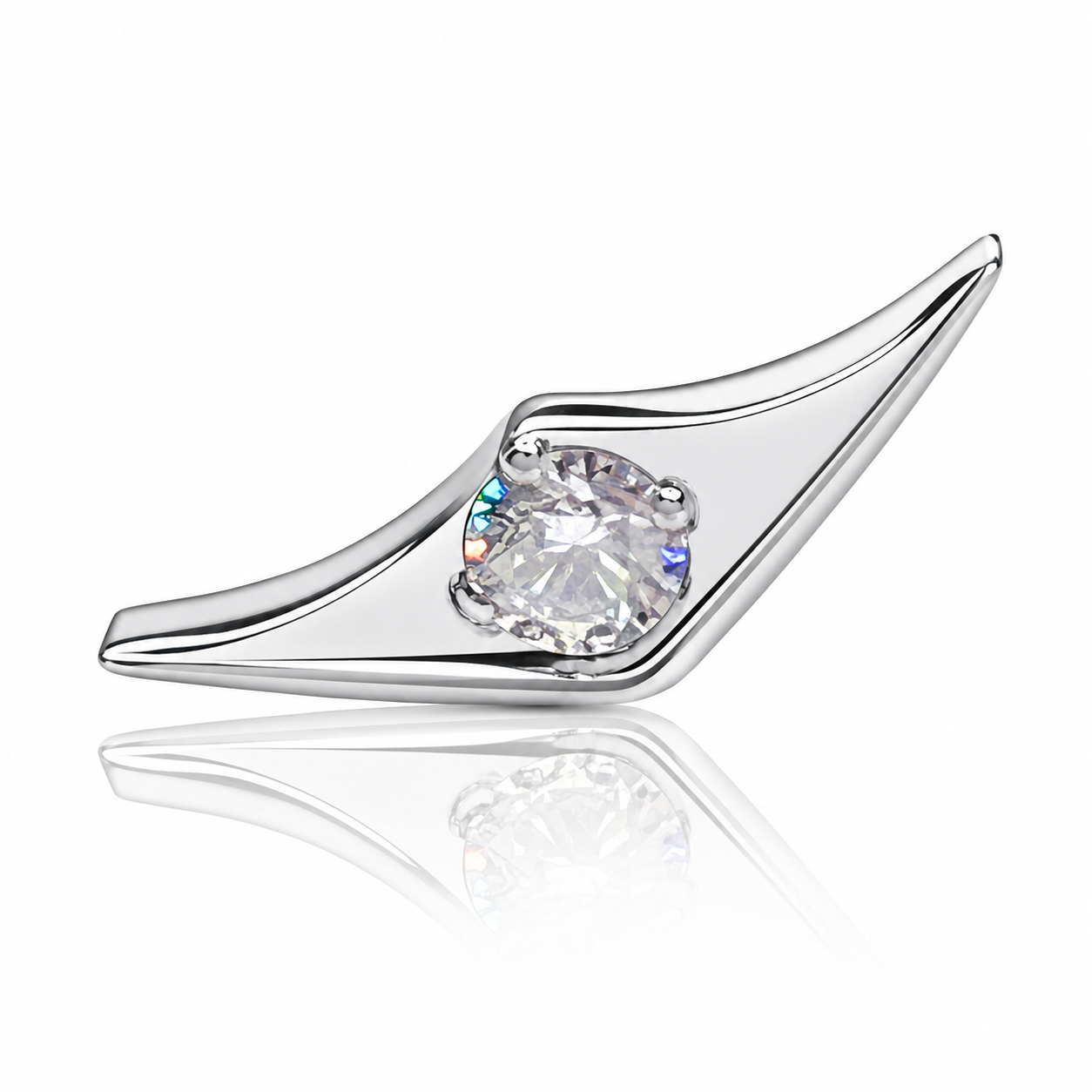 Tia - F136 Titanium Labret - Gold Finish - Aurora Borealis Zircon