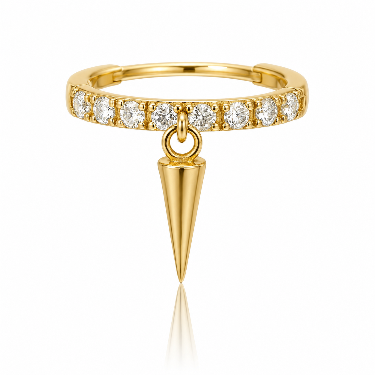 Marisol - Anneau Clicker - Finition Or - 1.2*8mm - Zircon Blanc