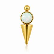 Jasmine - Labret Titane F136 - Finition Or - Opale