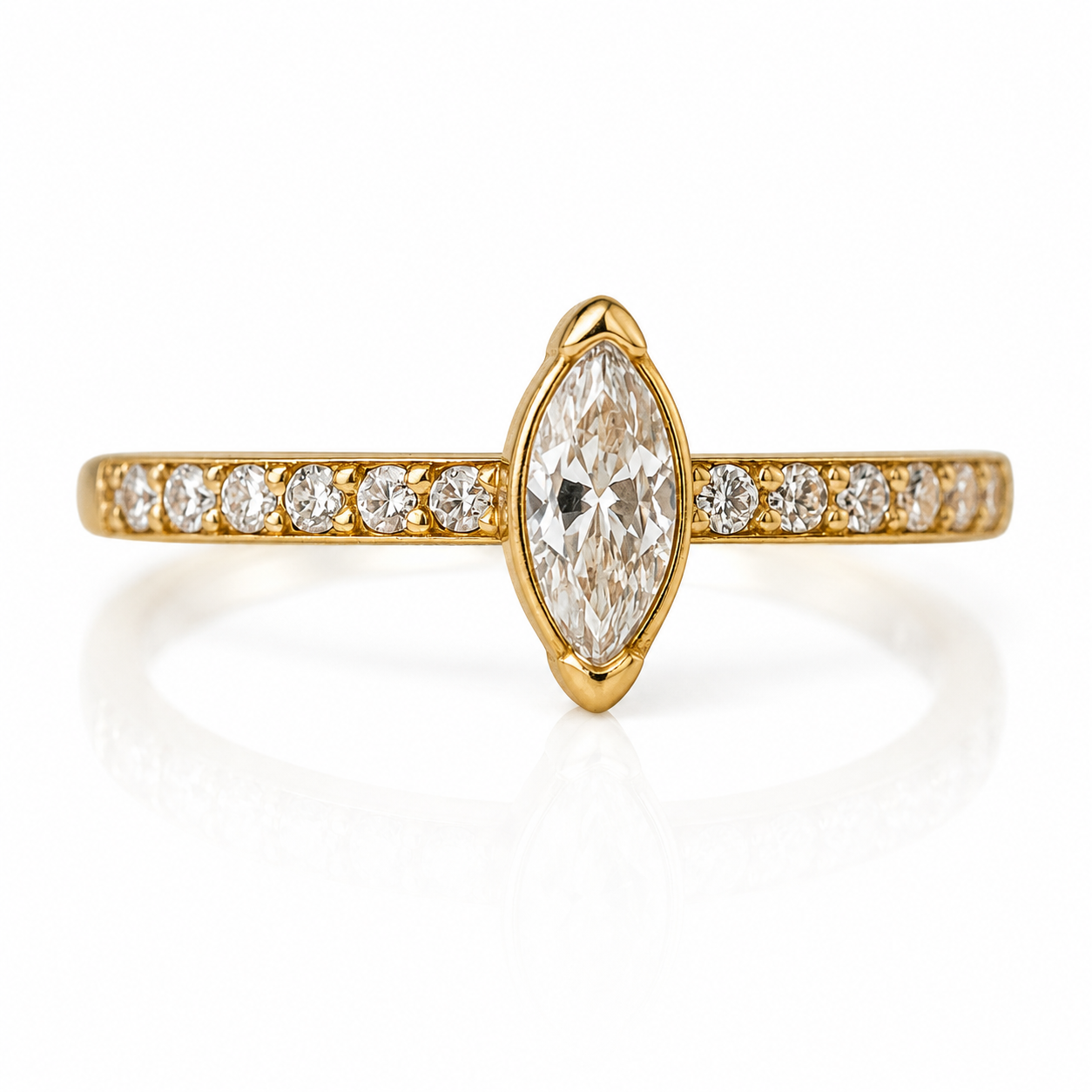 Evangeline - Anneau Clicker - Finition Or - 1.2*12mm - Zircon Blanc