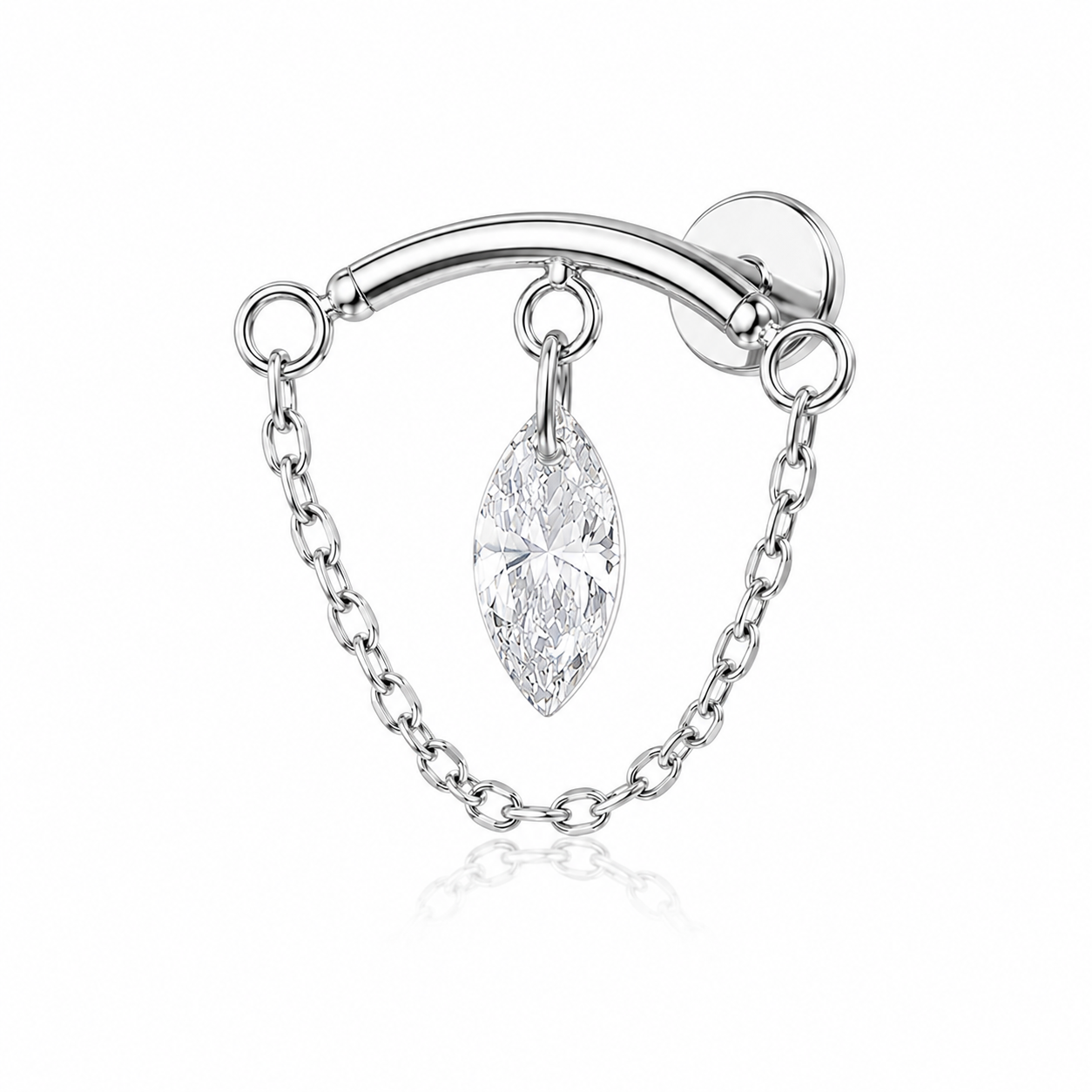 Anaïs - Labret Filetage Interne - Titane - Finition Argent