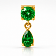 Delphine - Labret Filetage Interne - Finition Or - 1.2*8 - Zircon Vert