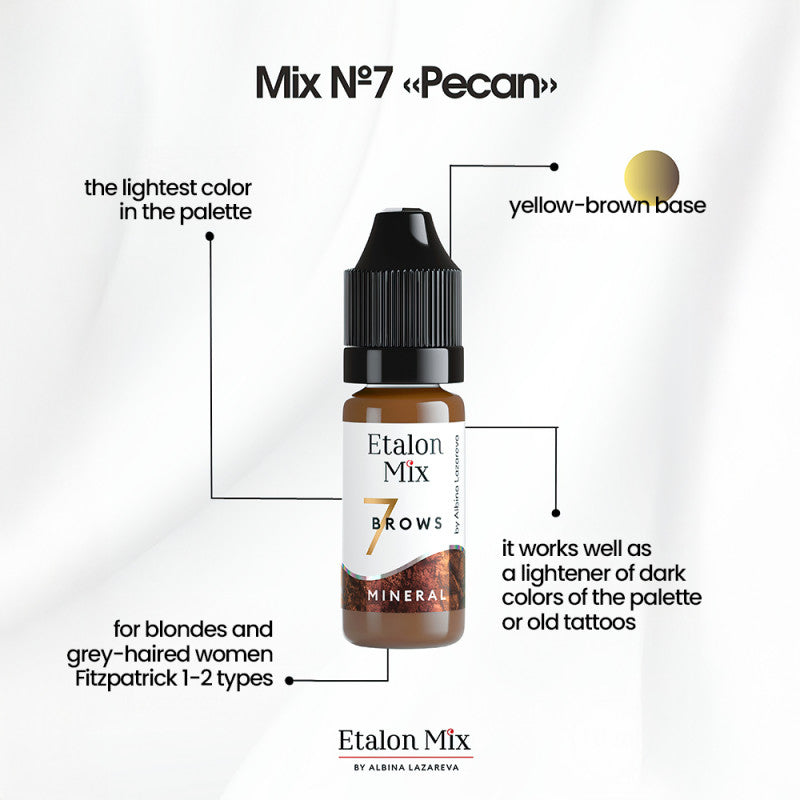 N°7 Pecan - Pigment pour maquillage permanent sourcils - 5 ml