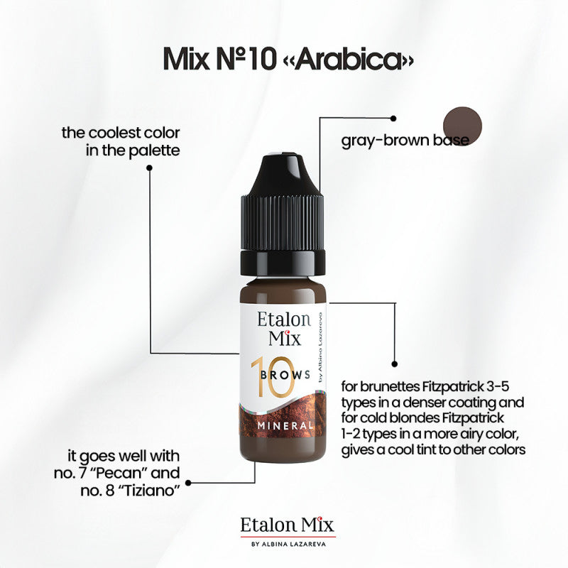N°10 Arabica - Pigment pour maquillage permanent sourcils - 5 ml