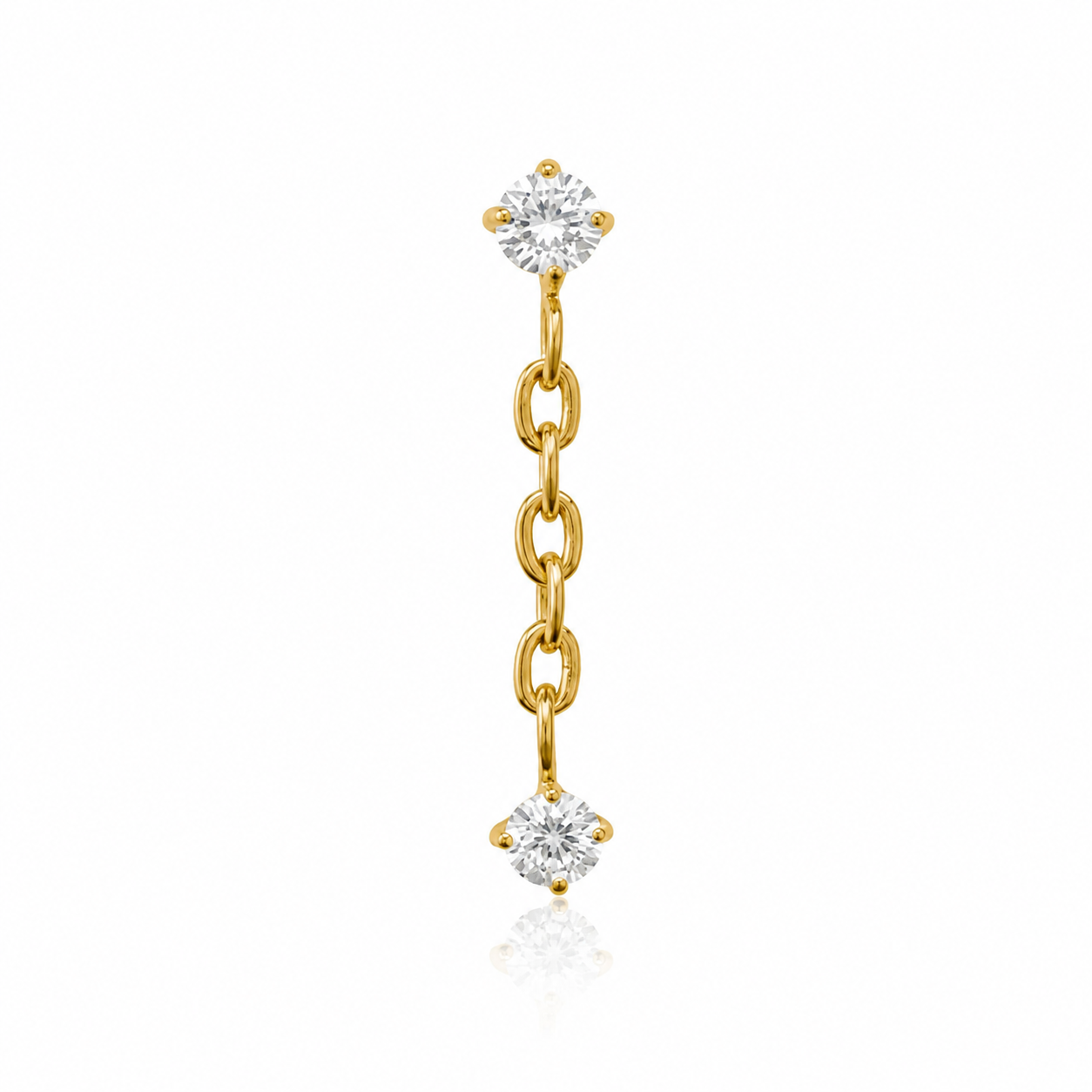 Harmonie - Labret Filetage Interne - Finition Or - M0.9(16G) - Zircon Blanc