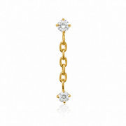 Harmonie - Labret Filetage Interne - Finition Or - M0.9(16G) - Zircon Blanc