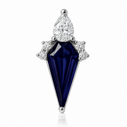 Calliope - Labret Filetage Interne - Finition Argent -  0.9 * 8 mm - Zircon Violet - Zircon Blanc