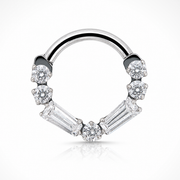 Capucine - Titanium Clicker Ring F136 - Silver Finish - 1.2*8mm - White Zircon