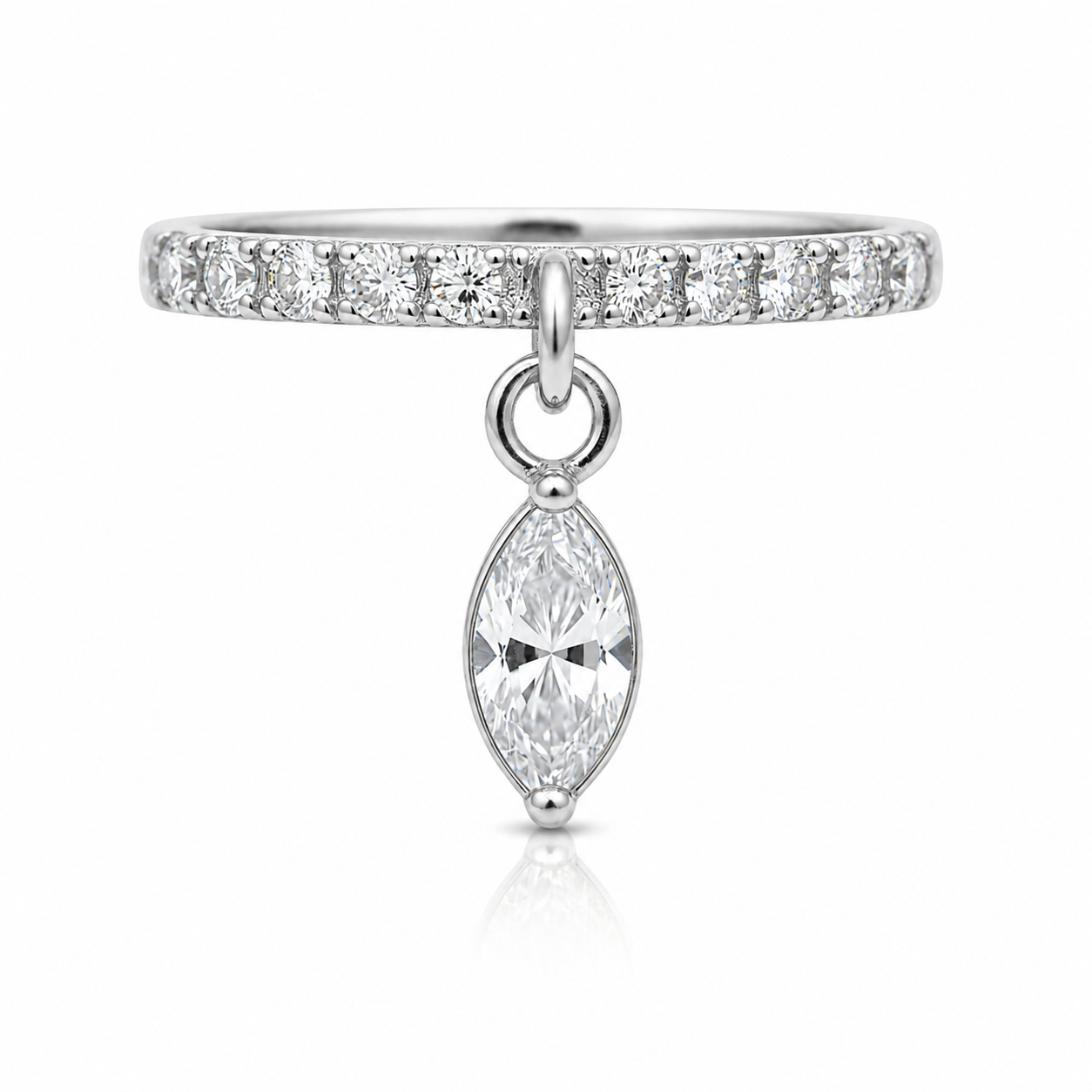 Lumi - Anneau Clicker - Finition Argent - 1.2*8mm - Zircon Blanc