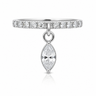 Lumi - Anneau Clicker - Finition Argent - 1.2*8mm - Zircon Blanc