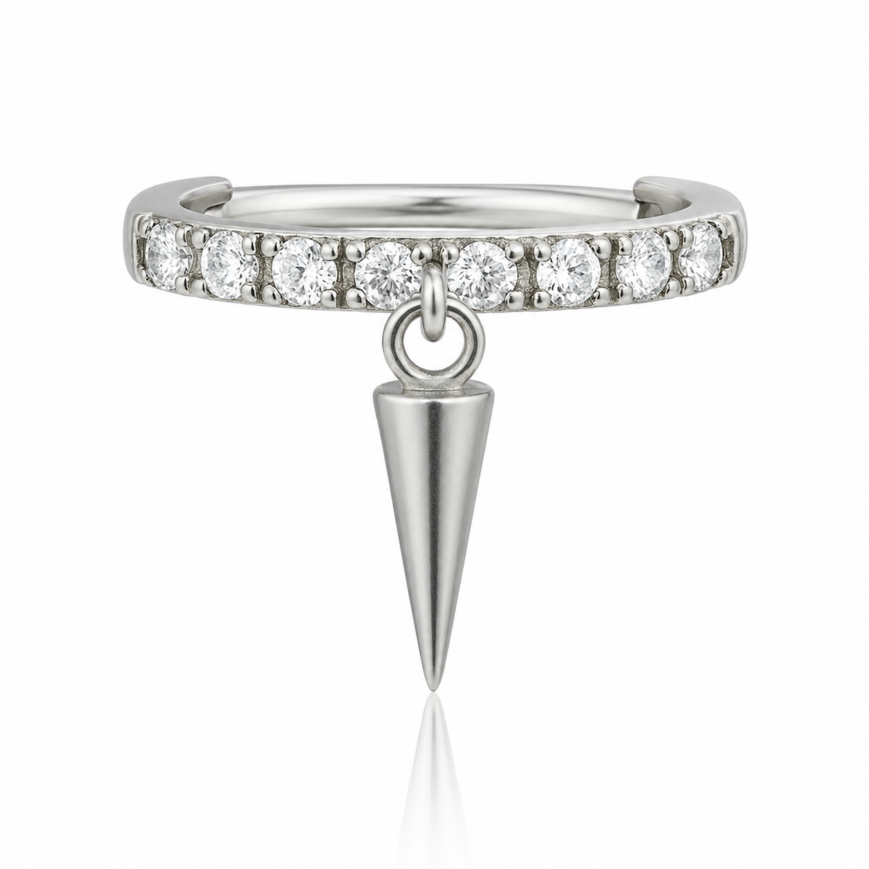 Marisol - Anneau Clicker - Finition Argent - 1.2*8mm - Zircon Blanc
