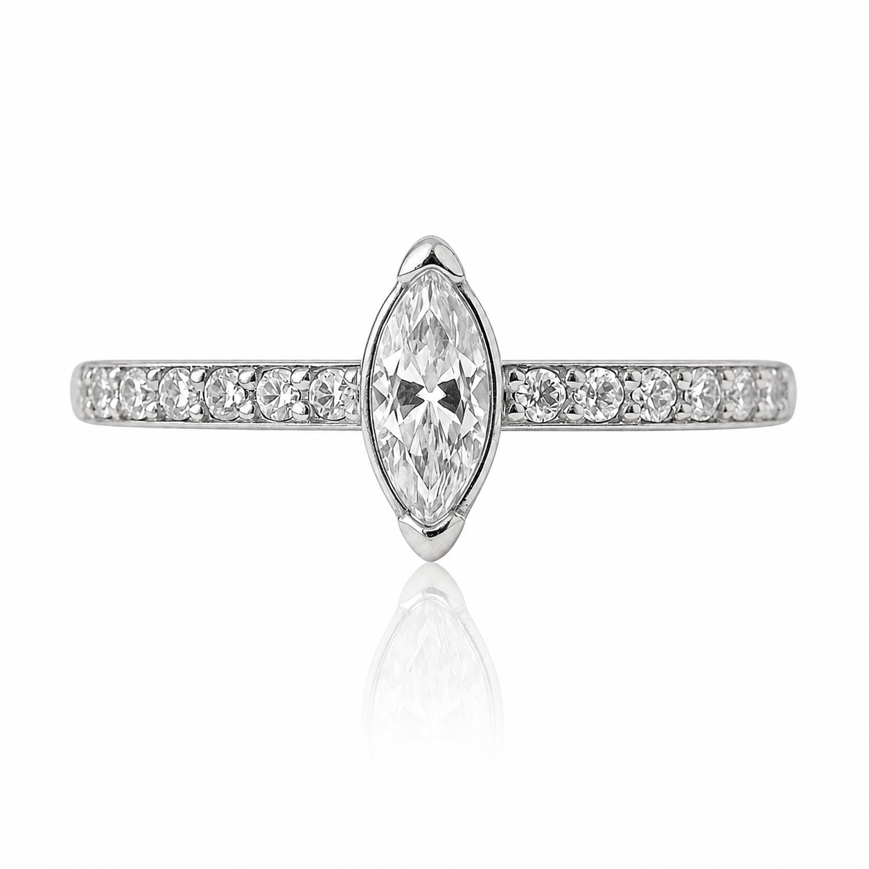 Evangeline - Anneau Clicker - Finition Sylver - 1.2*10 mm - Zircon Blanc