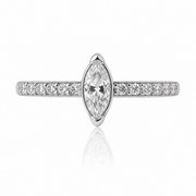 Evangeline - Anneau Clicker - Finition Sylver - 1.2*10 mm - Zircon Blanc