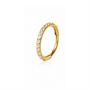 Sylvia - Anneau Nez Clicker Titane F136 - Finition Or- Zircon blanc  0.8*6 mm