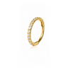 Sylvia - Anneau Nez Clicker Titane F136 - Finition Or- Zircon blanc  0.8*7 mm