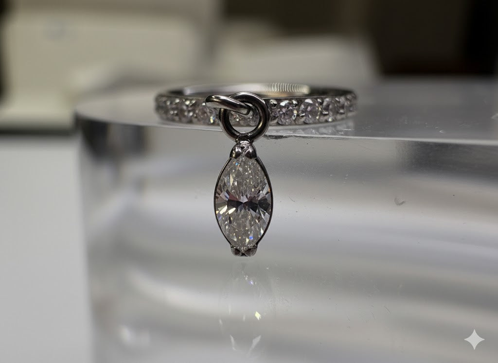 Lumi - Anneau Clicker - Finition Argent - 1.2*8mm - Zircon Blanc