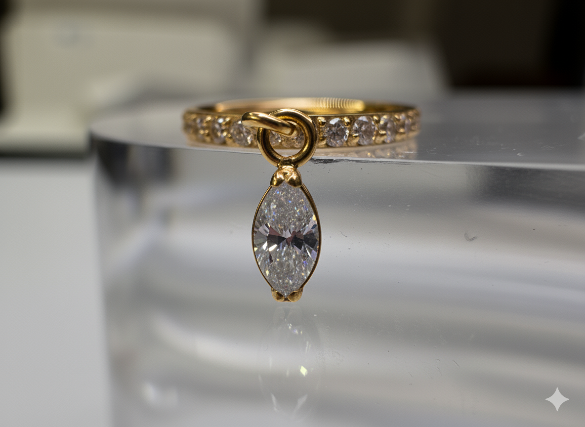 Lumi - Anneau Clicker - Finition Or - 1.2*8mm - Zircon Blanc