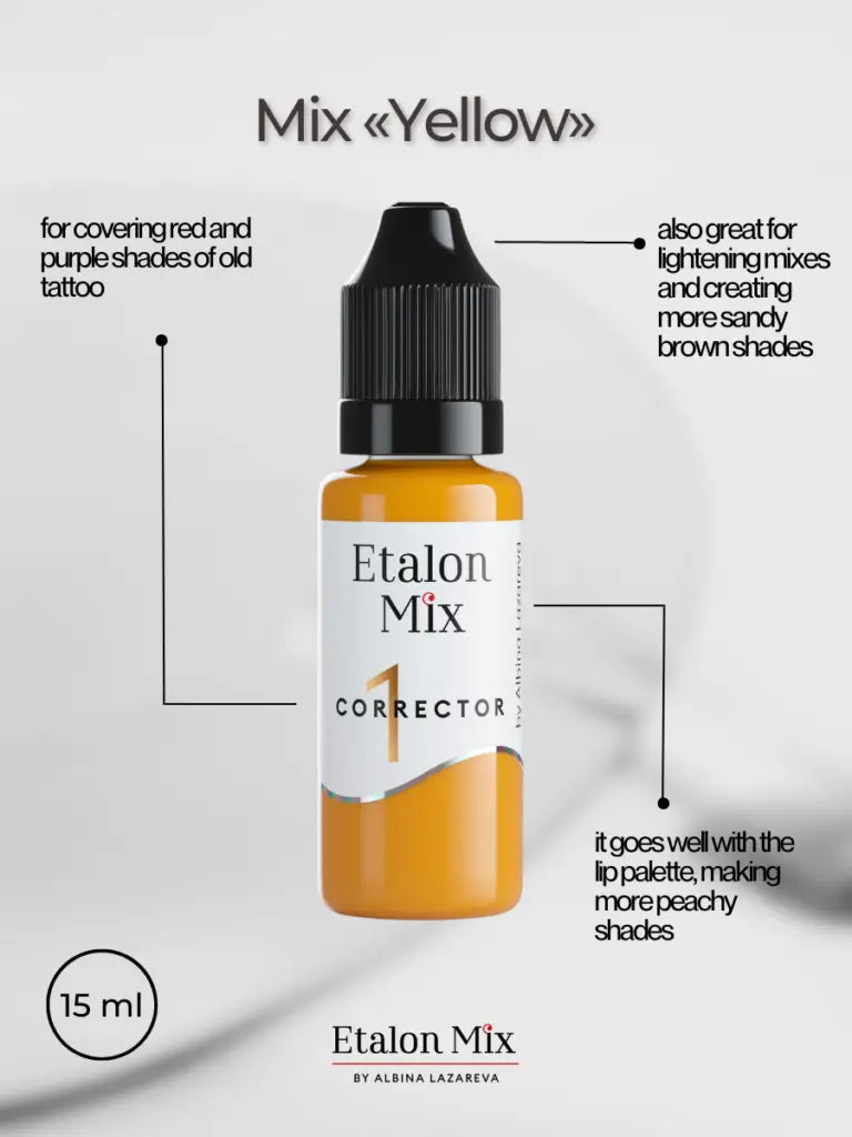 Corrector 1 Yellow - Pigment pour maquillage permanent Correcteur - 15 ml