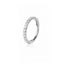Sylvia - Anneau Nez Clicker Titane F136 - Finition Argent - Zircon blanc  0.8*7mm